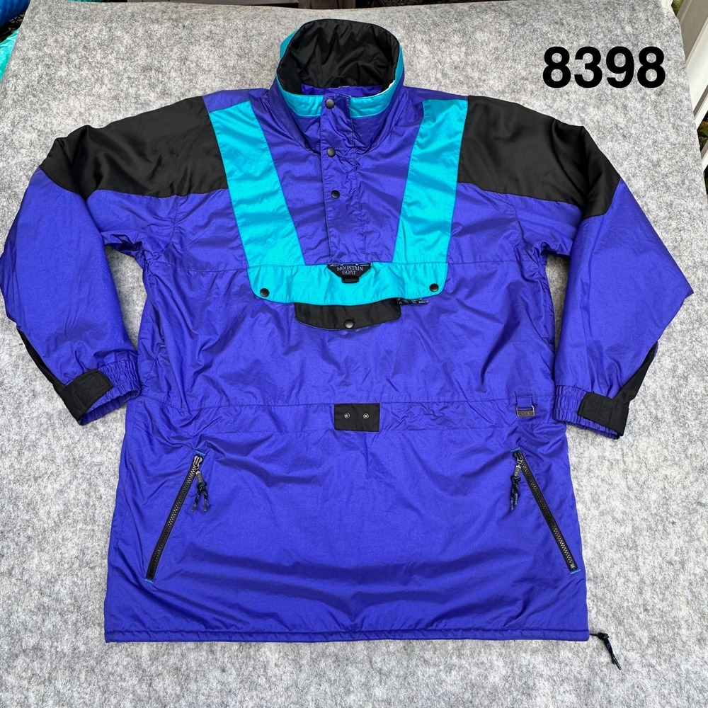 Mountain Goat Vintage 90s Anorak Jacket Mens XL Purple Teal Colorblock Pullover